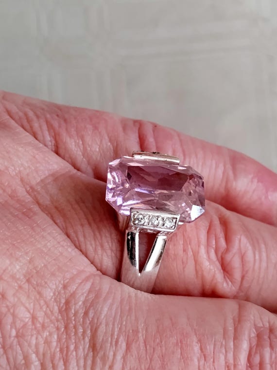 Solid Sterling Silver Hallmarked 925 with Pink CZ… - image 2