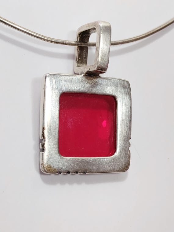 Beautiful Sterling Silver 925 Ruby Imitation Pend… - image 8