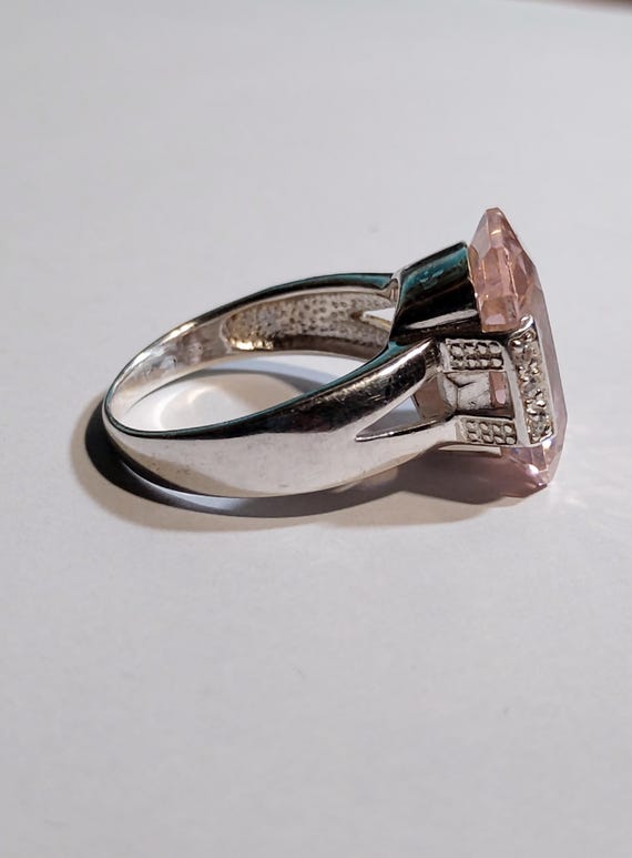 Solid Sterling Silver Hallmarked 925 with Pink CZ… - image 7