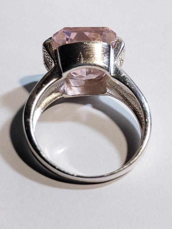 Solid Sterling Silver Hallmarked 925 with Pink CZ… - image 6