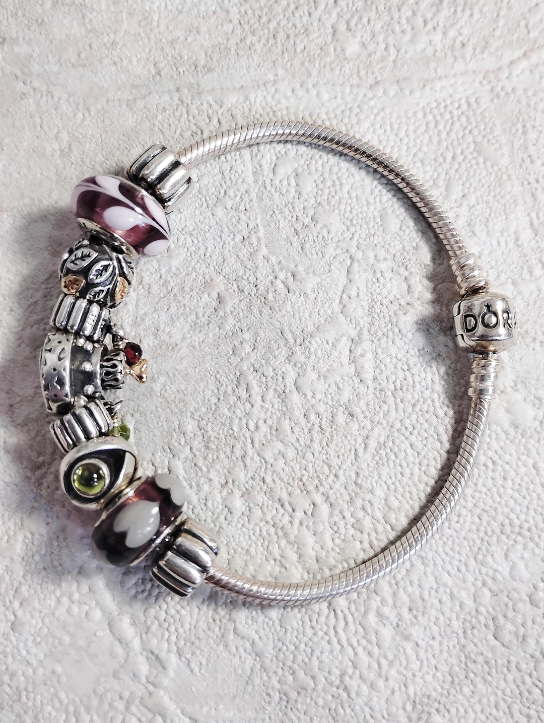 Genuine PANDORA ALE 925 Sterling Silver W/yellow Gold Leafs 9