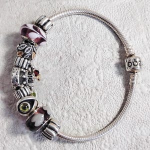 Genuine PANDORA ALE 925 Sterling Silver W/yellow Gold Leafs 9