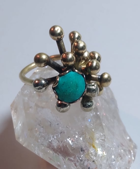 Vintage Sterling Silver Real Turquoise Hand Made … - image 2