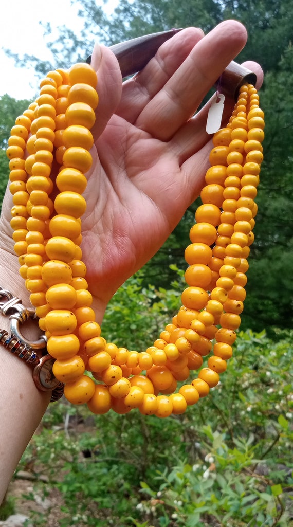 Happy Tropical Yellow Stone Beads Multistrand Nat… - image 4