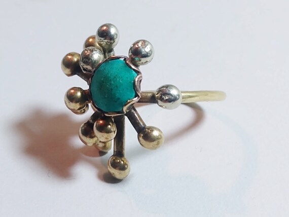 Vintage Sterling Silver Real Turquoise Hand Made … - image 6