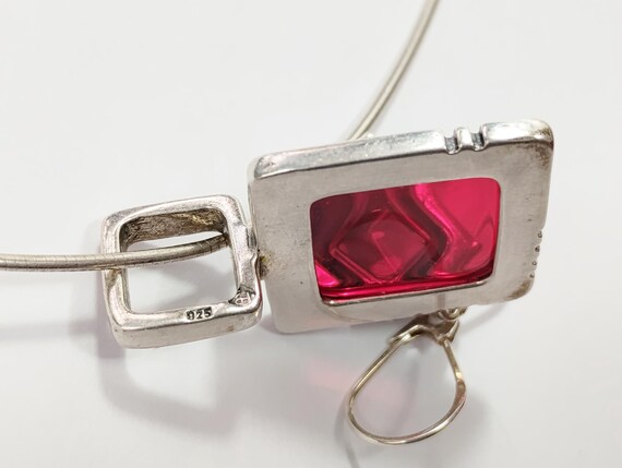 Beautiful Sterling Silver 925 Ruby Imitation Pend… - image 6