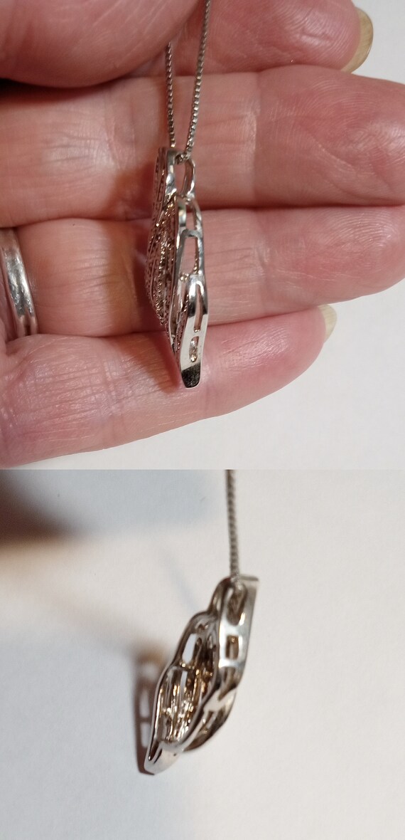 PANETTA Signed Rhinestone Silver Tone Modernist H… - image 10