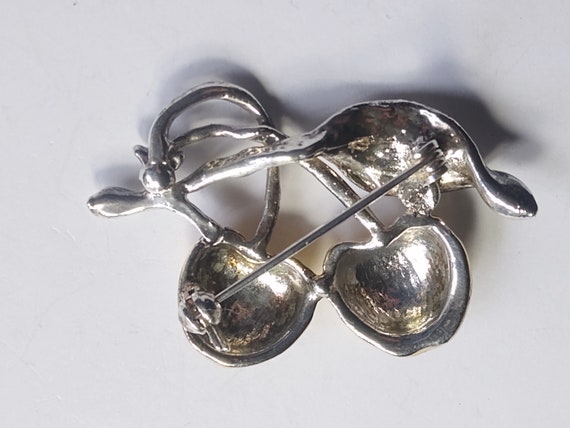 Vintage Antique Sterling Silver Cherries Leaf Uni… - image 4