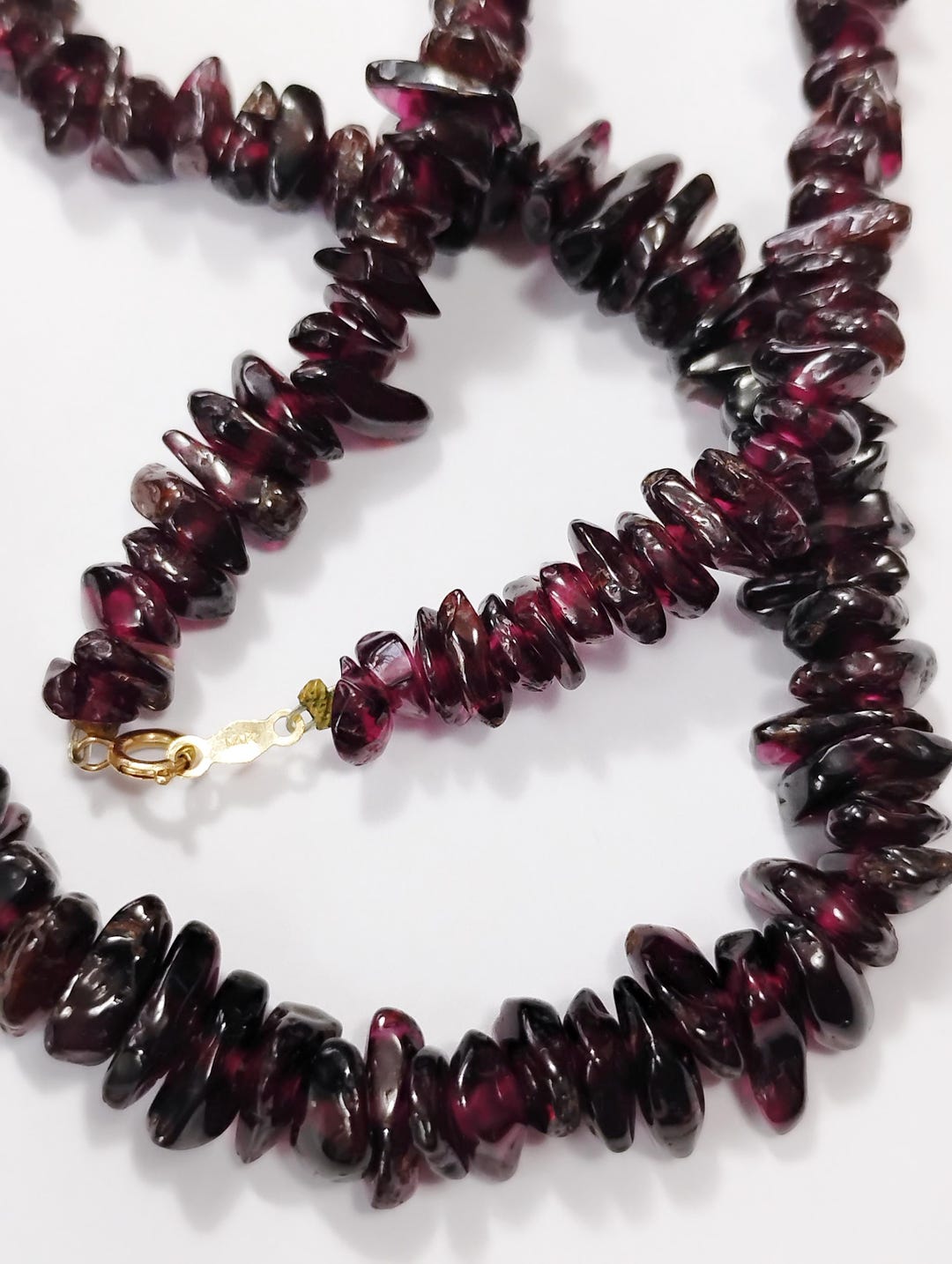 Almandine Garnet (adelaide Ruby) Vintage Necklace With 14K Gold Closure ...