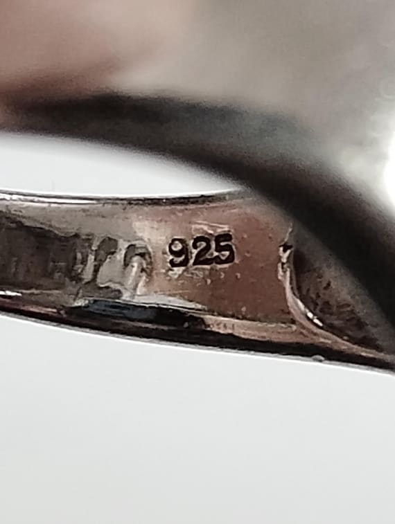 Mosaic MOP Solid Sterling Silver 925 Vintage Stat… - image 5