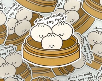 Cute Dimsum Waterproof Sticker, Matte Sticker, Kawaii Vinyl Sticker, Gifts for Her, Journaling, Stationery, Water Bottle Laptop Stickers