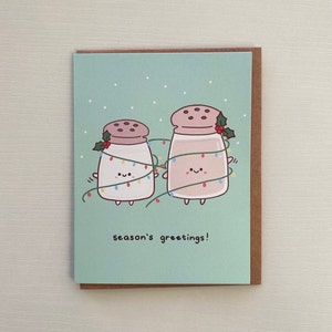 Carte de voeux de Noël, nourriture mignonne, cadeau d'amitié, carte de voeux d'amour, carte de Noël drôle de petit chien