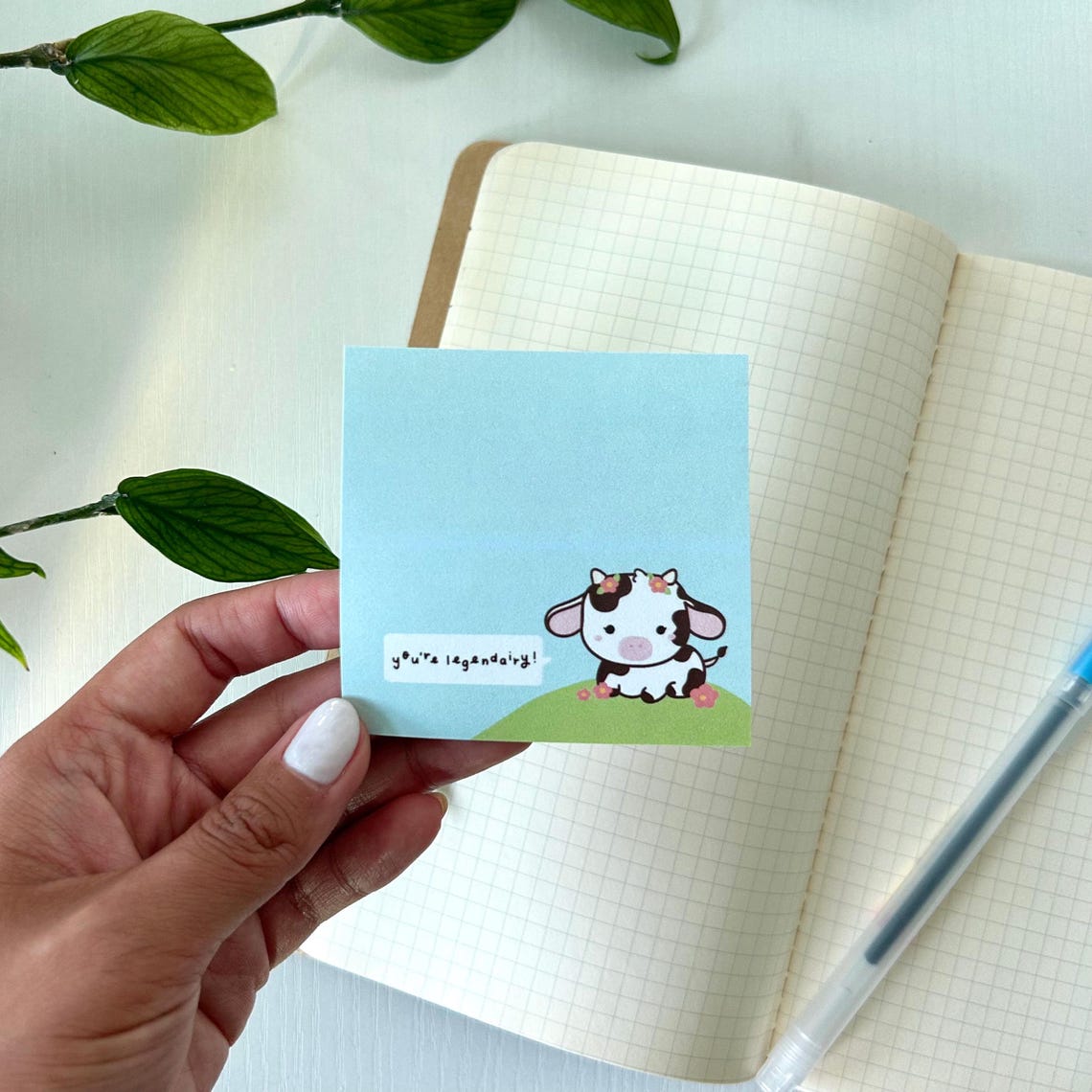 Cute Cow Sticky Notes, Love Friendship Gift, Cute Stationery ...