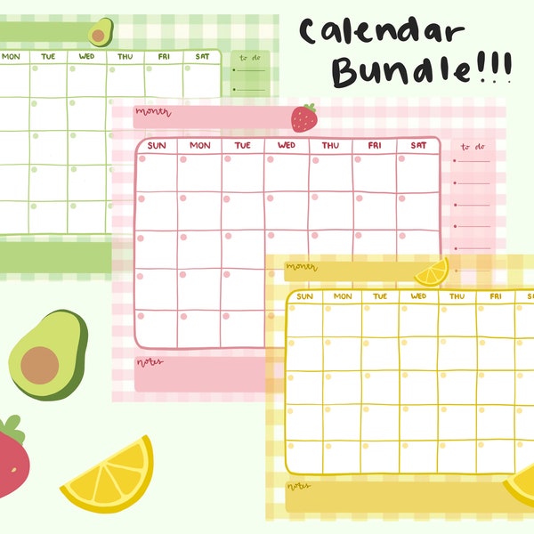 2024 Fruit Calendar Etsy