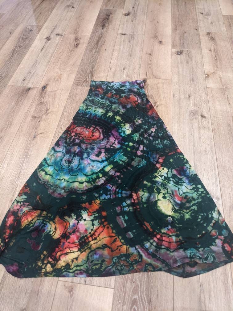 Gorgeous Green Geode Maxi Skirt With Fold Over Waist Size | Etsy