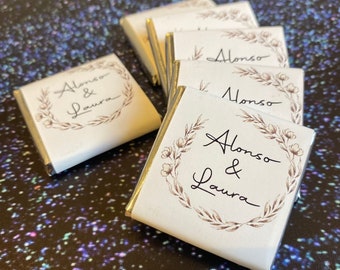 Personalized Wedding Chocolate, Wedding Table Decor, Wedding Favors for Guests in Bulk