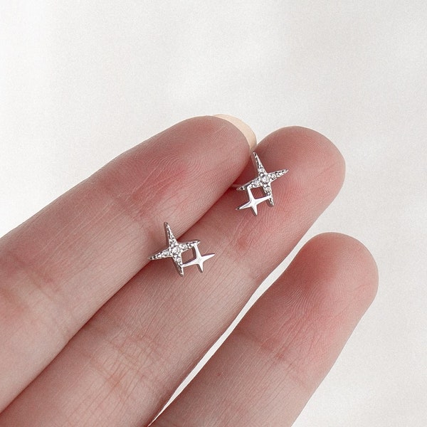 Tiny Star Studs Earrings Double Stars Small Stacking Earrings Silver Gold Celestial Earrings Minimalist Cute Birthday Gift for Her