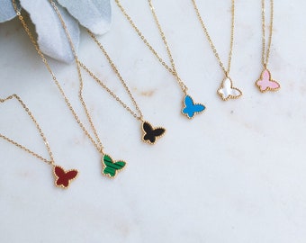 Butterfly Necklace Colorful Butterfly Pendant Dainty Necklace Aesthetic Jewelry Spring Summer Jewelry Fun Jewelry