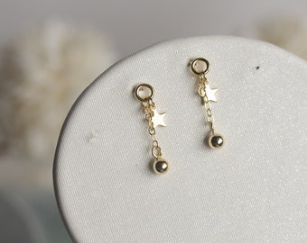 Tiny Star Drop Earrings, Gold Star Studs, Dainty Tassel Drop Earrings, Celestial Earrings, Minimalist Everyday Earrings, Korean Jewelry