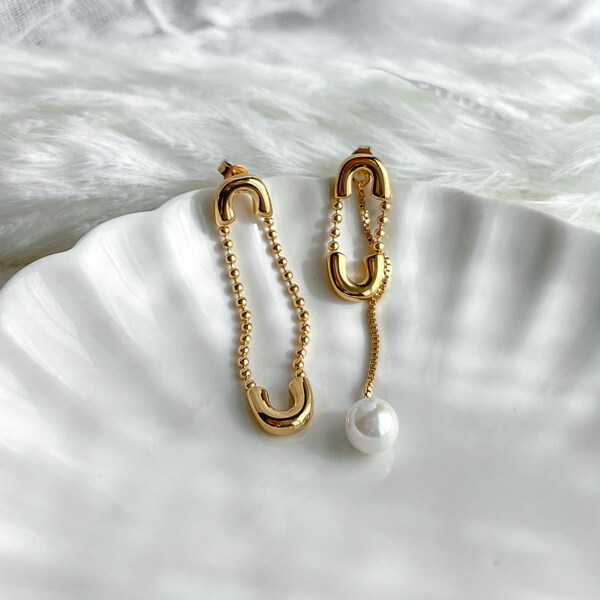 Chic Dangle Drop Earrings Unique Jewelry Kpop Aesthetic Earrings Asymmetrical Earrings Gift for Her Christmas Gift for Girls Fashion Jewelry