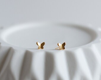 Very Dainty Butterfly Studs Tiny Butterfly Stacking Earrings Gold Minimalist Butterfly Earrings Very Dainty Earrings Birthday Gift for Her