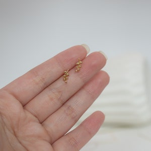 Small Tiny Leaf Studs Earrings Gold Silver Branch Ear Climbers Studs Dainty Olive Branch Stacking Earrings Minimalist Birthday Gift for Her image 5