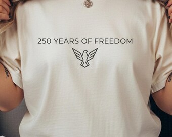 250 años de libertad, camiseta Comfort Colors, bandera estadounidense, regalo patriótico