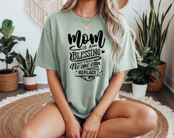 Mom Is A Blessing Comfort Colors Ivory Tee, Vintage Mother's Day Shirt,