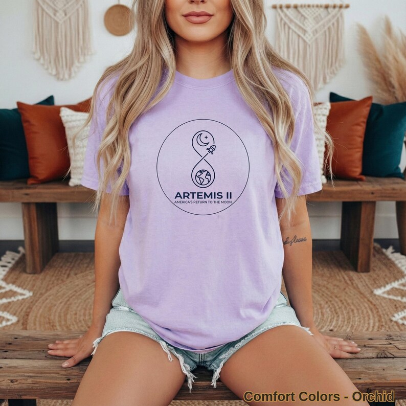Artemis II El regreso de Estados Unidos a la Luna Comfort Colors Camiseta espacial color marfil Regalo STEM imagen 8