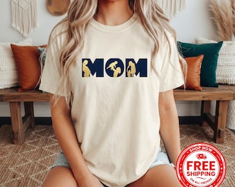 Camiseta para mamá, Viaje de la maternidad, Siluetas doradas, Camiseta minimalista para mamá