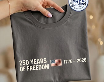 Camiseta del 250 aniversario de EE. UU., 1776-2026 libertad, colores cómodos