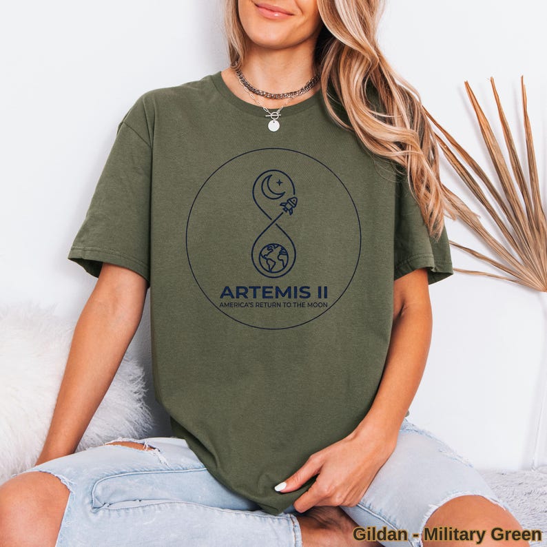 Artemis II El regreso de Estados Unidos a la Luna Comfort Colors Camiseta espacial color marfil Regalo STEM imagen 12