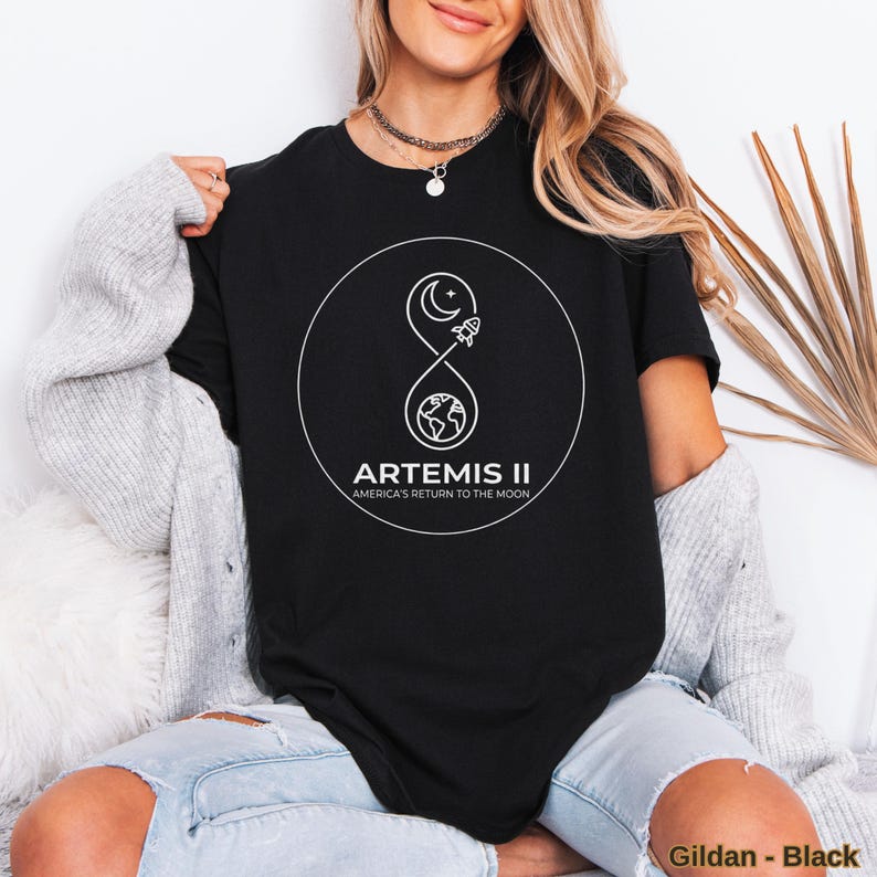 Artemis II El regreso de Estados Unidos a la Luna Comfort Colors Camiseta espacial color marfil Regalo STEM imagen 14