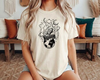 Artemis II Mission Shirt, NASA Space Exploration Tee, Comfort Colors Ivory Graphic Top