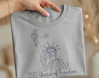250 Years of Freedom, Statue of Liberty, Comfort Colors Tee, American Flag Gift