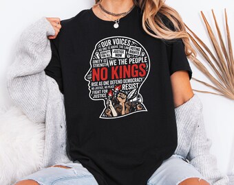 Camiseta No Kings Resiste la Democracia Negra Camiseta Nosotros el Pueblo Activista Justicia Social