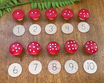 Mushroom Math Counters | Montessori Toddler | Montessori Mushroom | Mushroom Loose Parts