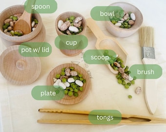 Wooden Sensory Bin Tools | Montessori Toddler Toys | Montessori Sensory Play | Toddler Gifts | Preschool Gifts