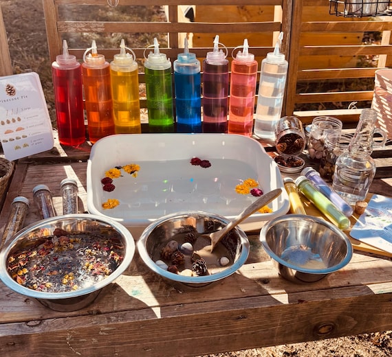 Mud Kitchen in a Box | Nature Sensory Play Kit | Montessori Inspired Outdoor Toy