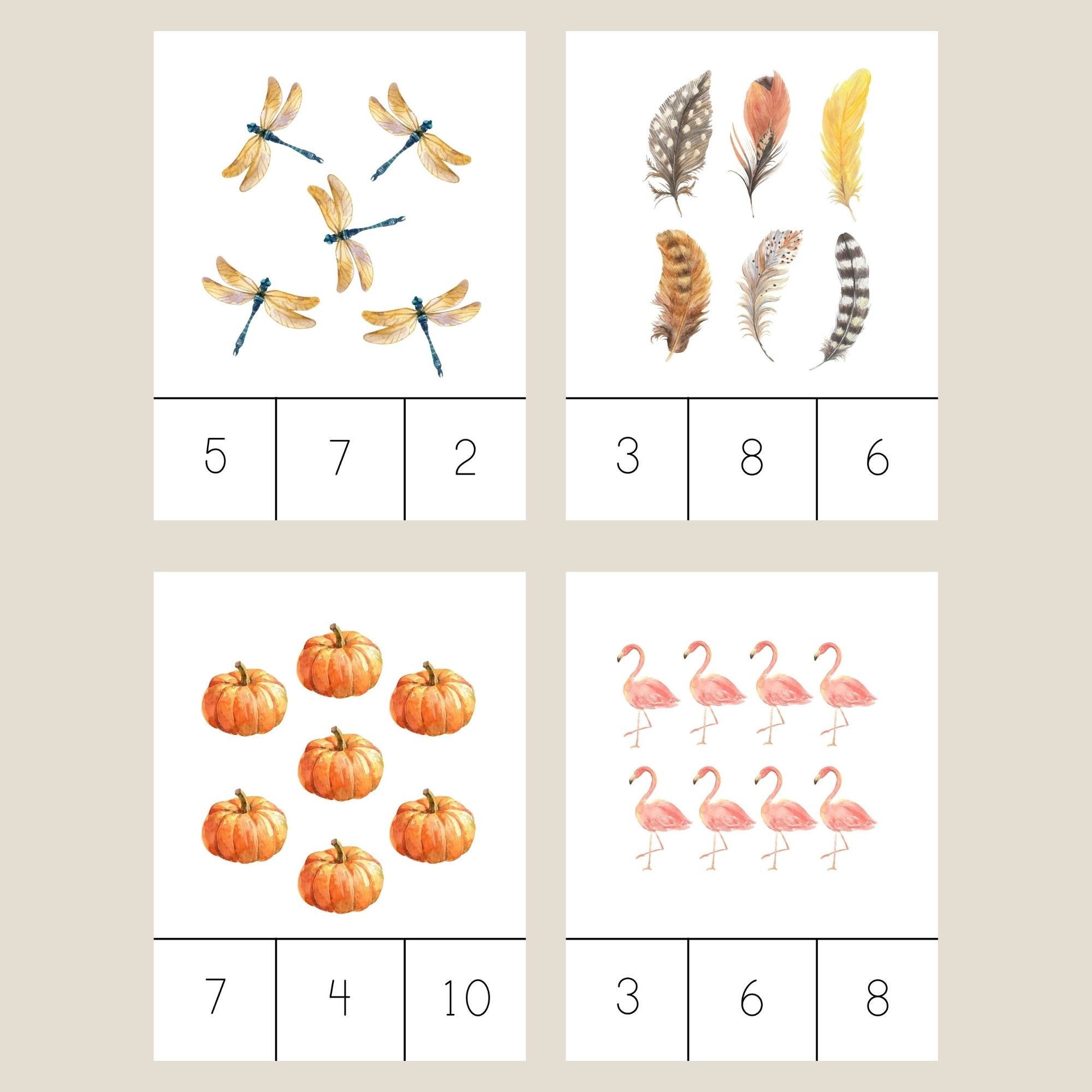 Nature Count and Clip Cards Numbers 1-20 | Montessori Toys | Montessori ...
