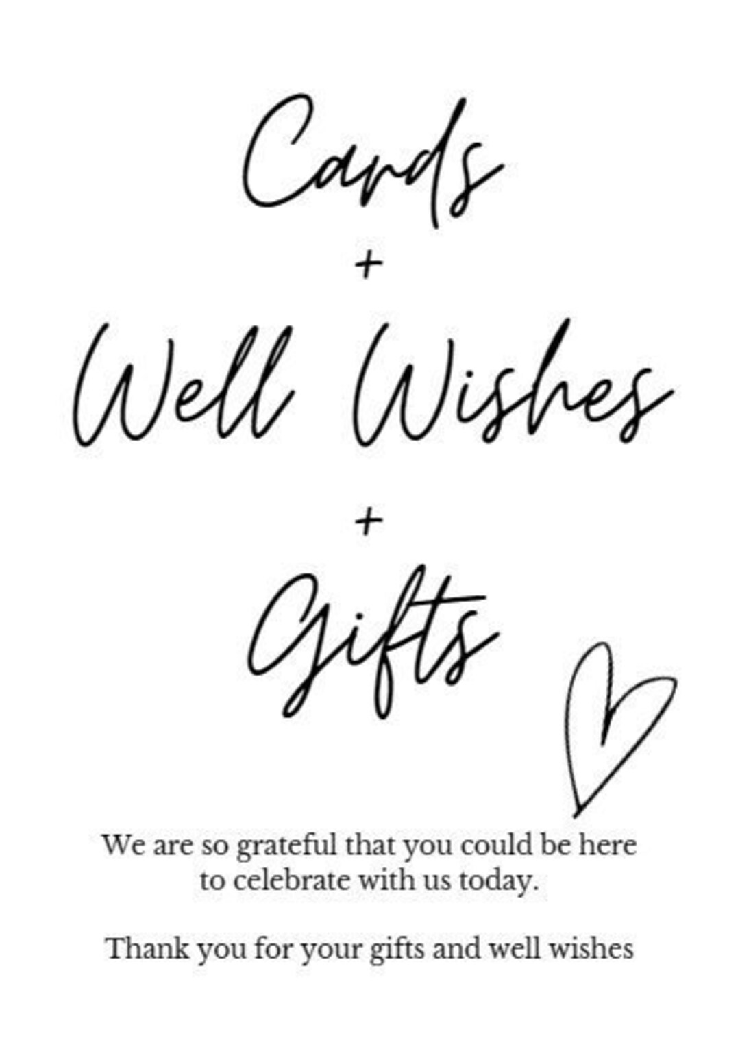 Gifts Well Wishes Cards Printable Sign Black And White INSTANT gifts-well-wishes-cards-printable-sign-black-and-white-instant
