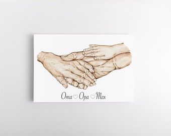 Poster, Familie, Geschenk, Oma und Opa, personalisiert