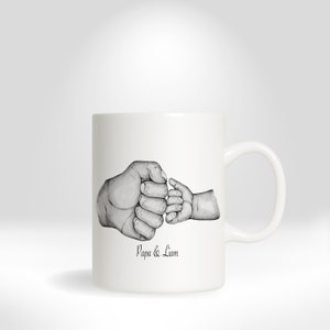 Mug dad and children fist personalized gift