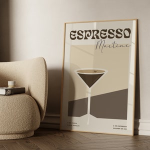Espresso Martini Art Print | Bar Cart Decor | Alcohol Poster | Cocktail Sign | Mixology | Hand-drawn | Printable