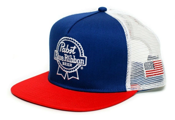 Pabst Blue Ribbion PBR Flat Bill Hat 