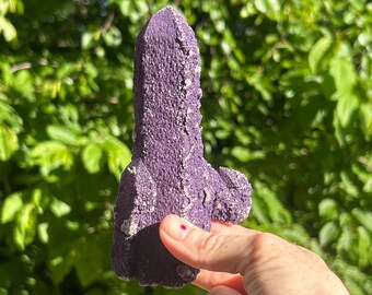 Mongolian candle quartz with purple fluorite mantle - green UV reaction!!! (Inner Mongolia - Huangangliang)