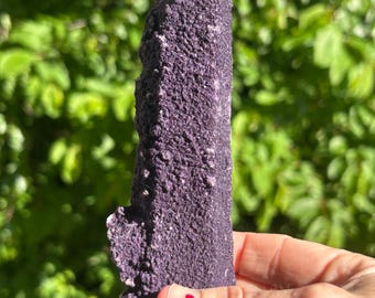 Mongolian candle quartz with purple fluorite mantle - green UV reaction!!! (Inner Mongolia - Huangangliang)