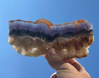Fluorite slab with fairy hair inclusions and pyrite deposits in the cubic part of the slabs (China)