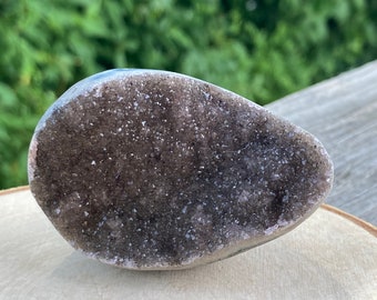 Amethyst egg (size M), brownish gray crystals