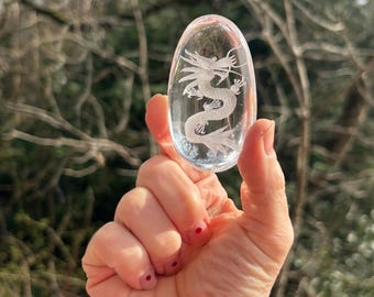 Water dragon in rock crystal (carving from China)